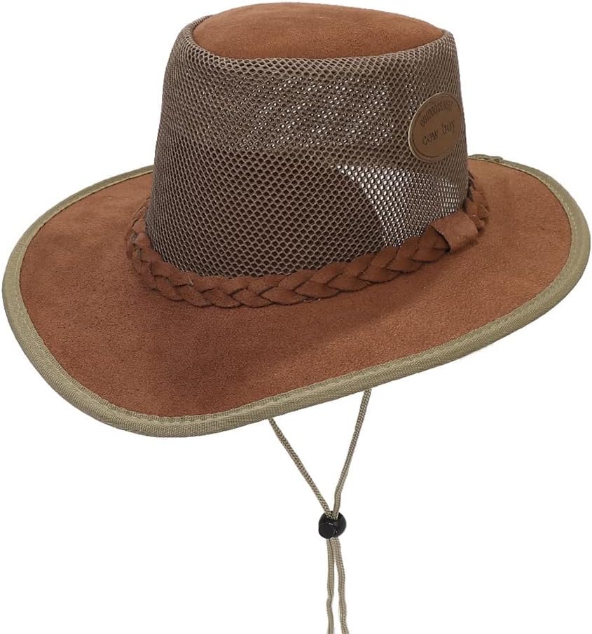 HBJWOV Men's Mesh Breathable Sun Shade Sunscreen Top Hat Outdoor Travel Hat Sun Hat(D)