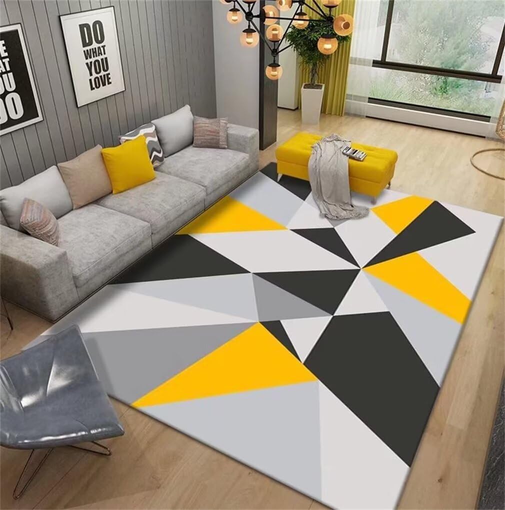Grand tapis enfant jaune et noir de haute qualité pour sublimer leur chambre