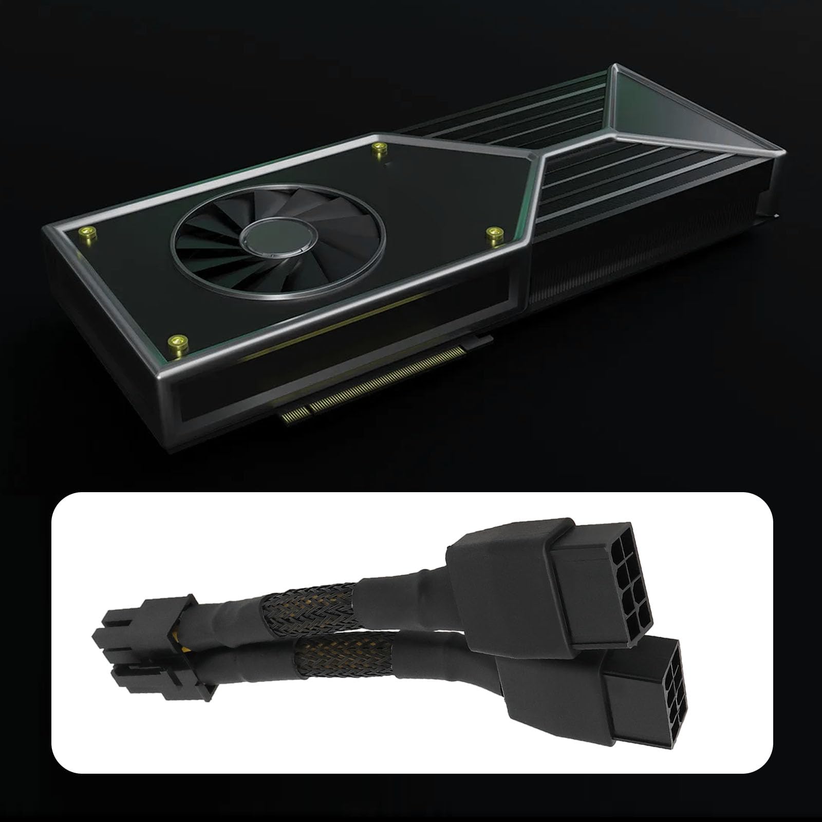 Nvidia Adapter Cable MSI 8-Pin + 8-Pin PCI-E NVIDIA Computer Graphics Cards NVIDIA 030-1233 ...