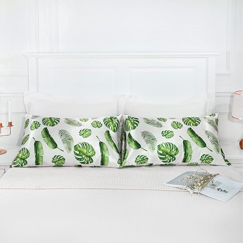 Miniatura 7 de MR&HM Funda de almohada de satén para cabello y piel, paquete de 2 fundas de almohada de satén de seda, juego de 2 fundas de almohada de tamaño