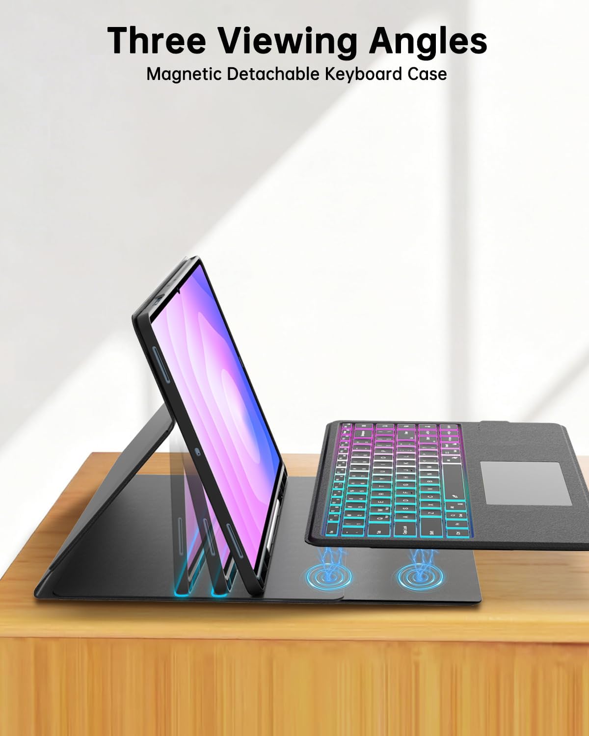 Ai Key Keyboard Case for Samsung Galaxy Tab S11 Ultra/S10 Ultra/S9 Ultra/S8 Ultra 14.6" : One-Click DEX Mode,Rainbow Backlight,Smart Touchpad,Ultra-Thin Case,2 Wireless Channels Detachable Keyboard