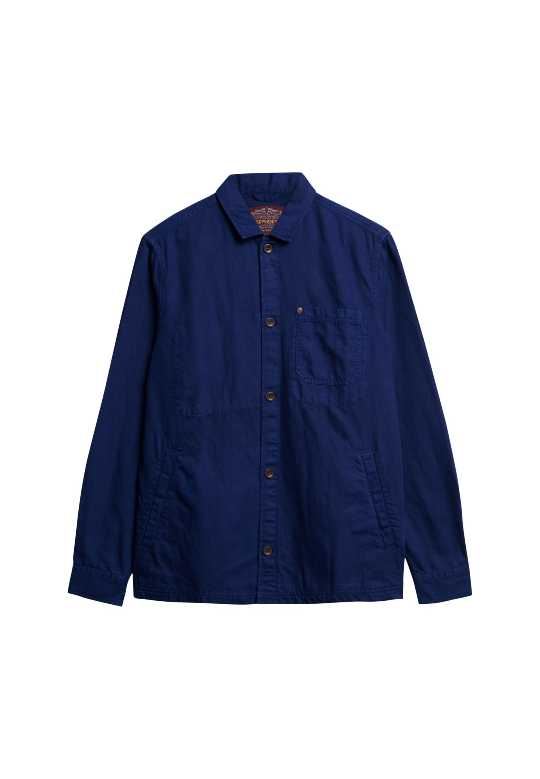 Superdry Merchant Linen Blend Overshirt L Blue