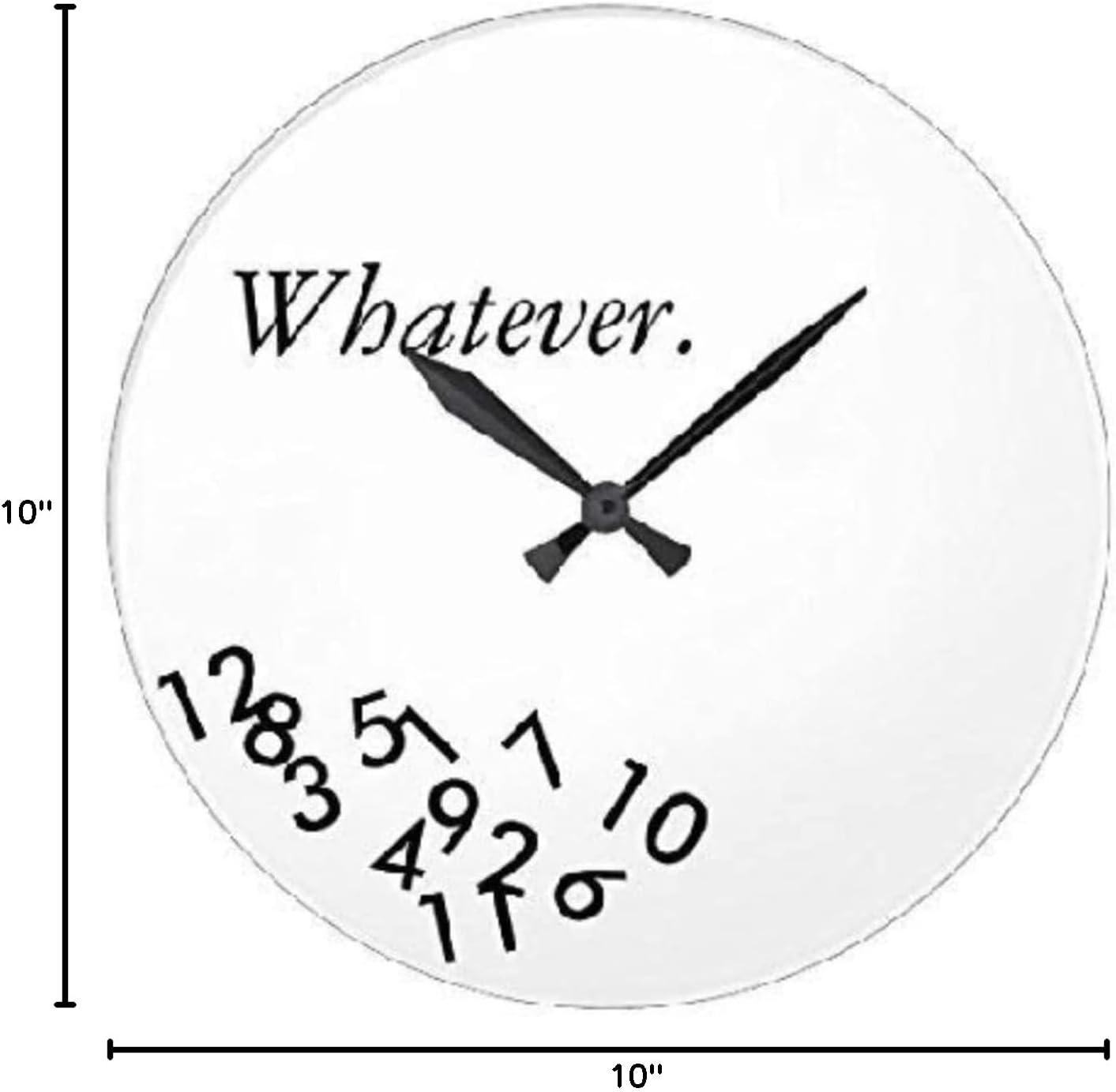 ArogGeld Modern Large Wall Clock Whatever with Numbers Wood Clock 10 Inch Silent Color