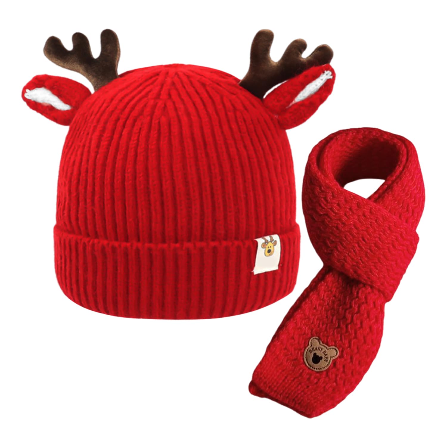 WUFGWBD 1 Knitted Hat And 1 Knitted Scarf, Children'S Thermal Products, Windproof Scarf, Cute Children'S Hat, Soft Elastic Hat