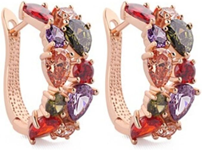 ROUND 101 AAA Zircon Colorful Crystal Mona Lisa Zircon Delicate Studs Earring