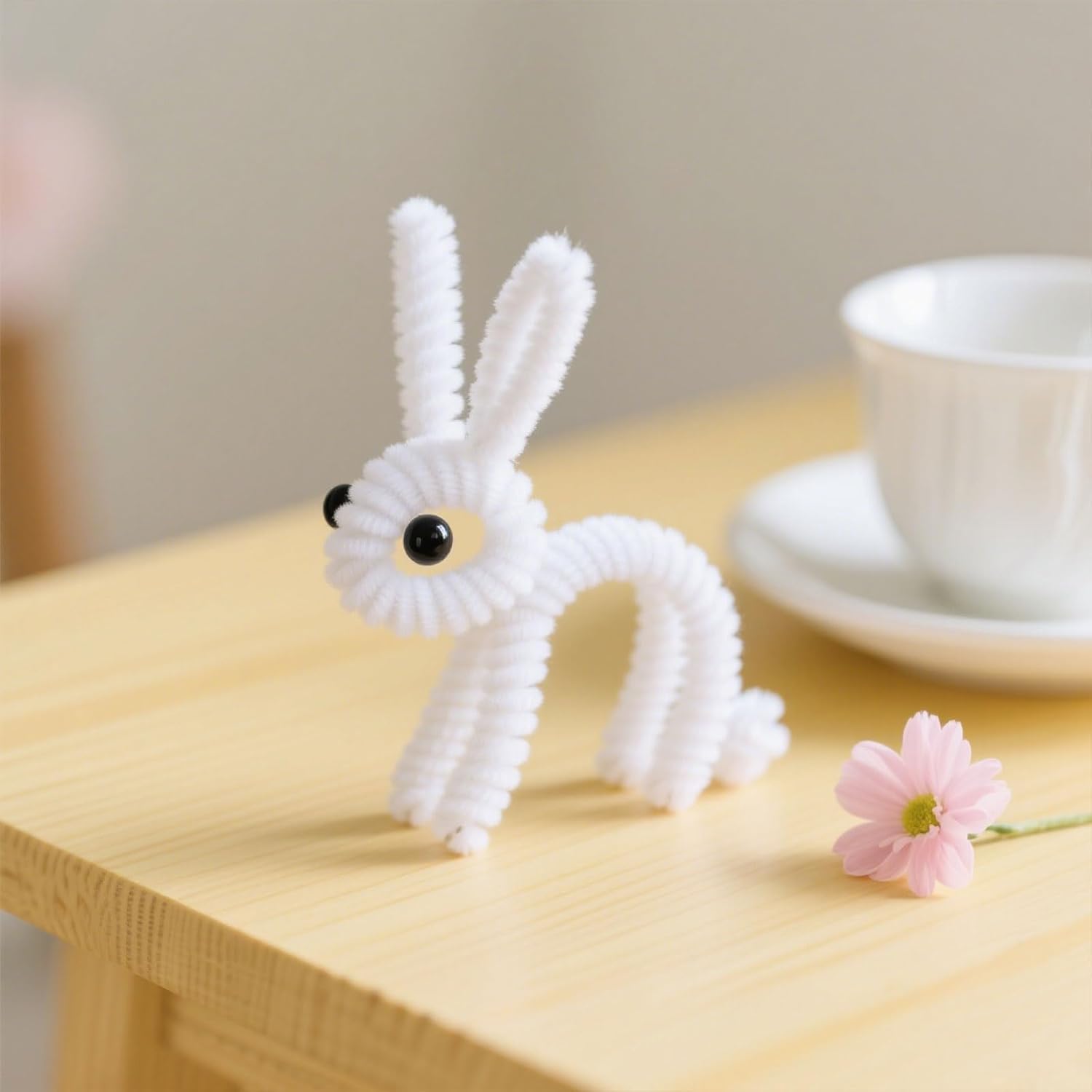 100Pcs White Pipe Cleaners Bulk, 12Inch Thick Pipe Cleaners Craft Bulk Flowers Fuzzy Sticks Craft Supplies, Pipe Cleaners White Pipe Cleaners for Crafts Fluffy Wire Sticks Party Decoration