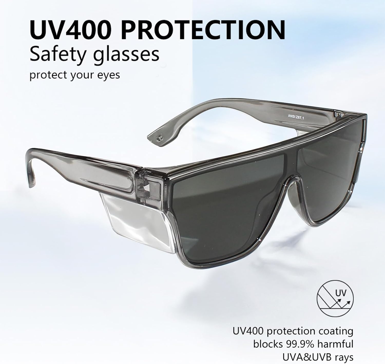 JING LEI Safety Glasses ANSI Z87.1+ -Clear Polarized Lenses-UV400 Sunglasses-Eye Protective for women men