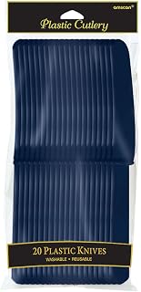 Elegant True Navy Plastic Knives (Pack Of 20) - Eco-Friendly, Durable & Eye-catching, Perfect For Parties & Events