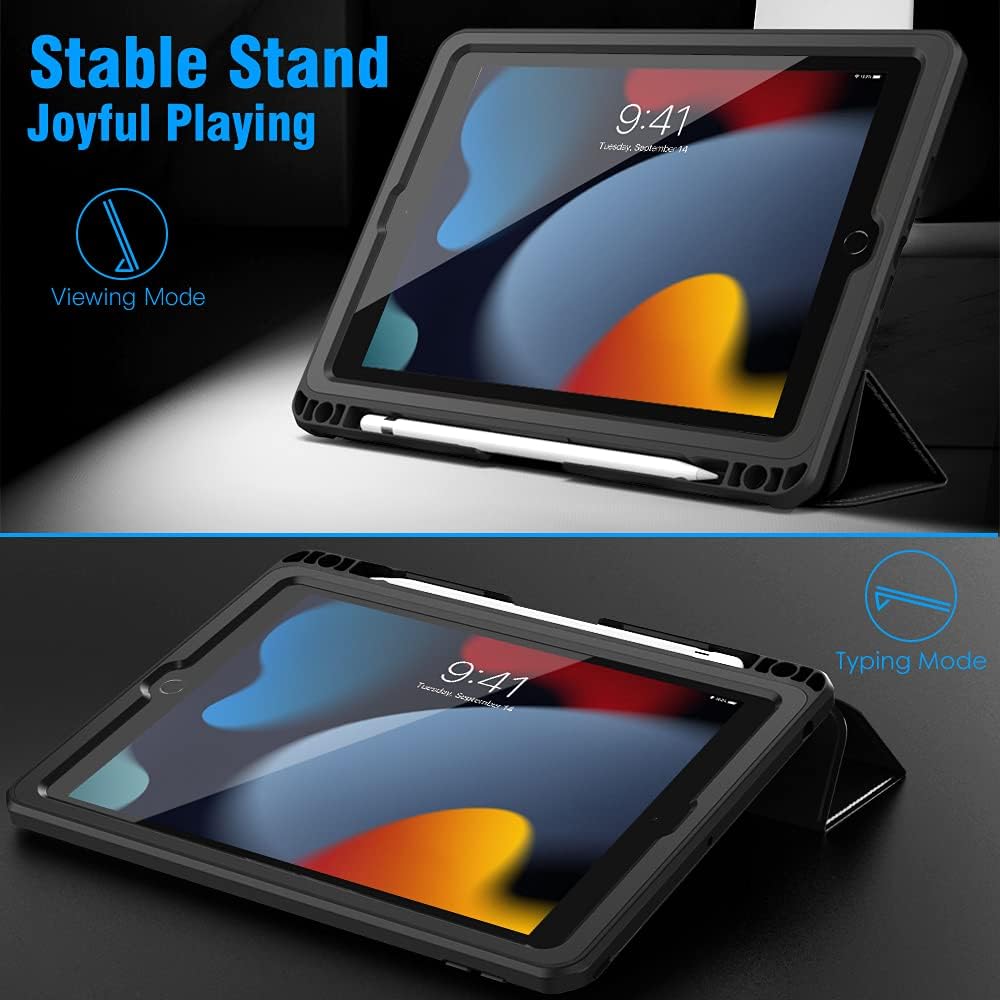 🛒 Crаzу Dеаlѕ Dadanism Full-Body Case for iPad 9th/8th/7th Generation iPad 10.2 Inch (2021/2020/2019Model) Case with Pencil Holder, [Built-in Screen Protector] Heavy Duty Shockproof Case Fit iPad 10.2 inch - Black