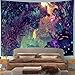 DBLLF Fantacy Forest Mushroom Theme Background Tapestry Trippy Mushroom Tapestry Cartoon Dreamy Butterfly Glowing Forest Colorful Digital Drawing for Home Decor 80X60 Inches DBZY1135