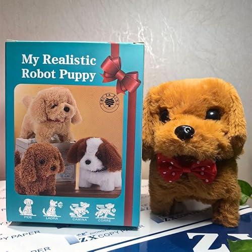 OZXVXZO Elettronico Cane Giocattolo che Cammina e Abbaia, Cagnolino che