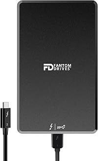 Fantom Drives Extreme 1TB External SSD - 2800MB/s, Thunderbolt 3, USB Type-C, Aluminum, 3D NAND TLC, TB3X-2300N1TB