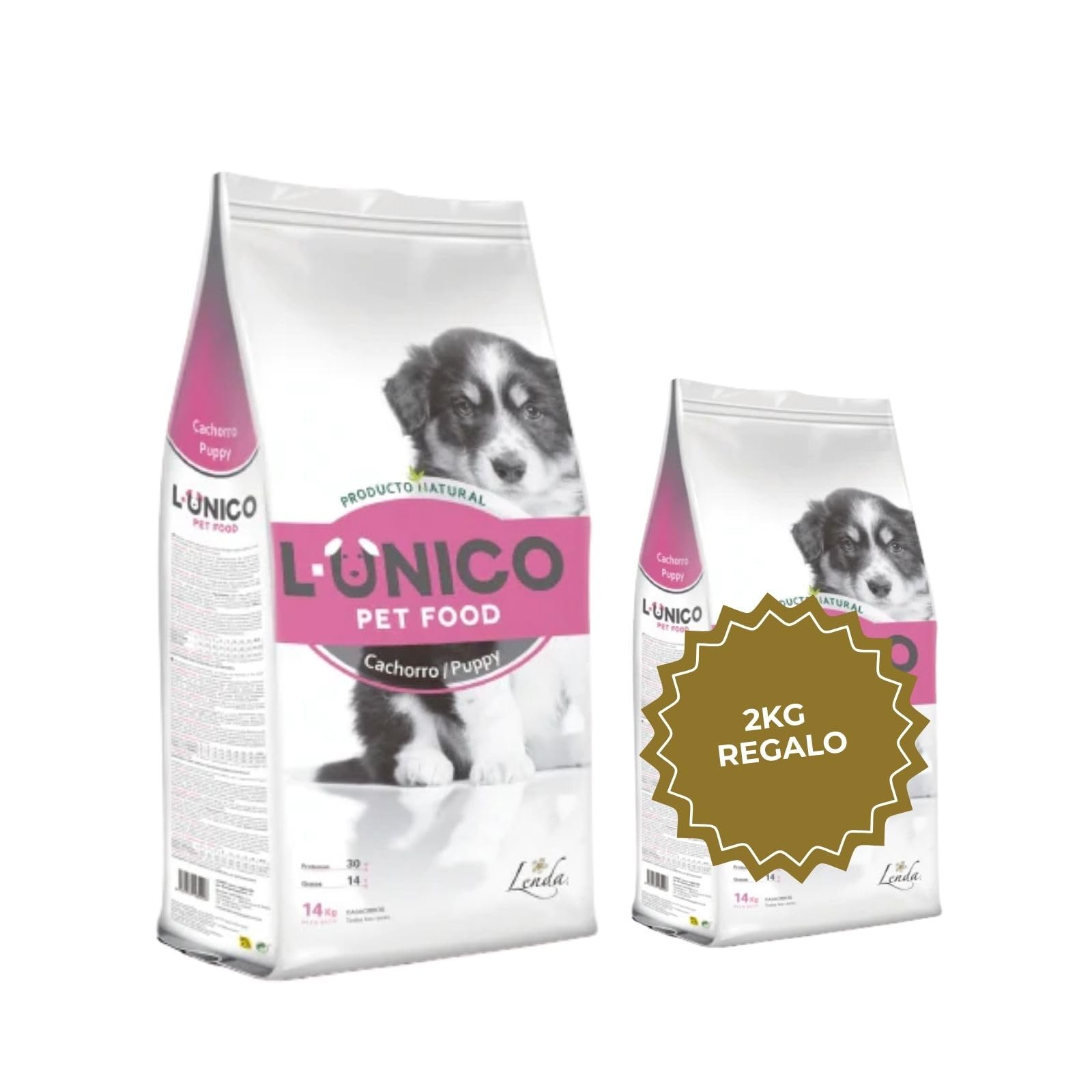 L-​Único Cachorro - Pienso para Cachorros | Alimento Completo y Natural con Pollo par Perros Bebés (14Kg)