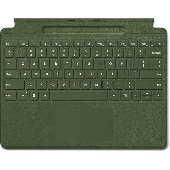 Microsoft Surface Pro 8, 9, X Signature QWERTY Portuguese Keyboard with Pen Holder - Forest Green
