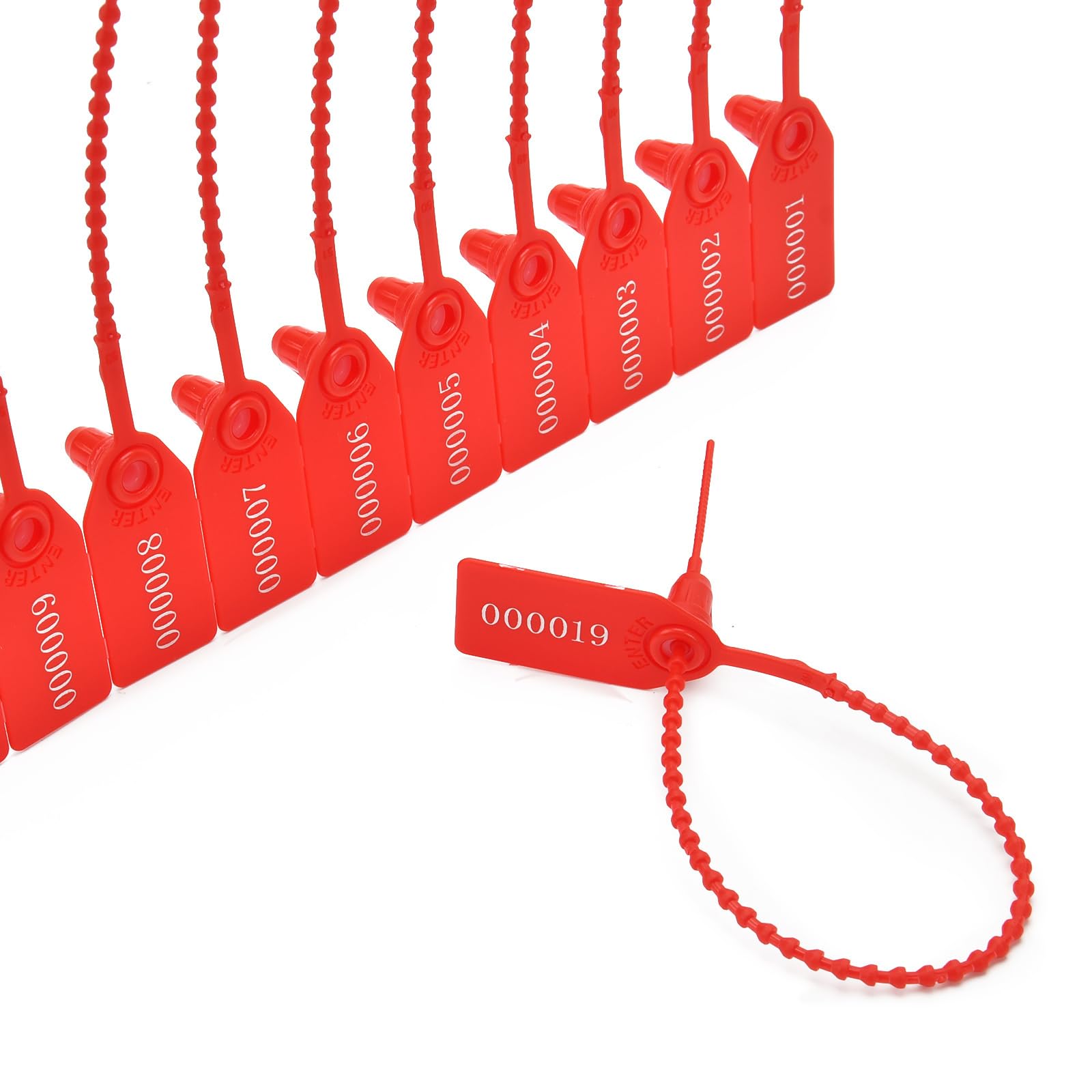 Lot de 100 attaches autobloquantes en plastique pour extincteurs - 250 mm de long - Rouge