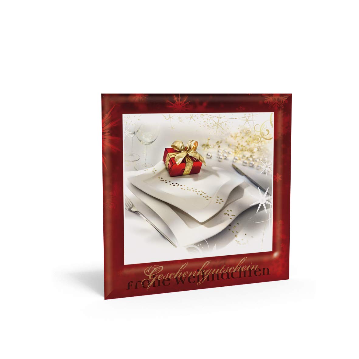 Pythagoras Gastronomie Geschenkgutscheine, 50 Gutscheinkarten mit großem Feld für Firmenstempel inkl. transparentem Kuvert