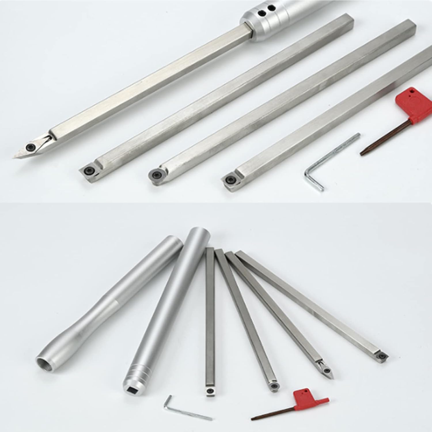 Carbide Lathe Tools Wood Turning Tools for Lathe Wood Lathe Tools Wood Turning Chisel Carbide Tipped Wood Tools Set with Finisher Rougher Finisher Detailer Hollower,
