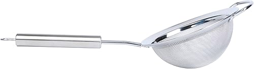 Miniatura 13 de Restaurantware Colador de malla fina de acero inoxidable de 11.5 pulgadas, tamiz estándar alemán con mango ergonómico, apto para lavavajillas,
