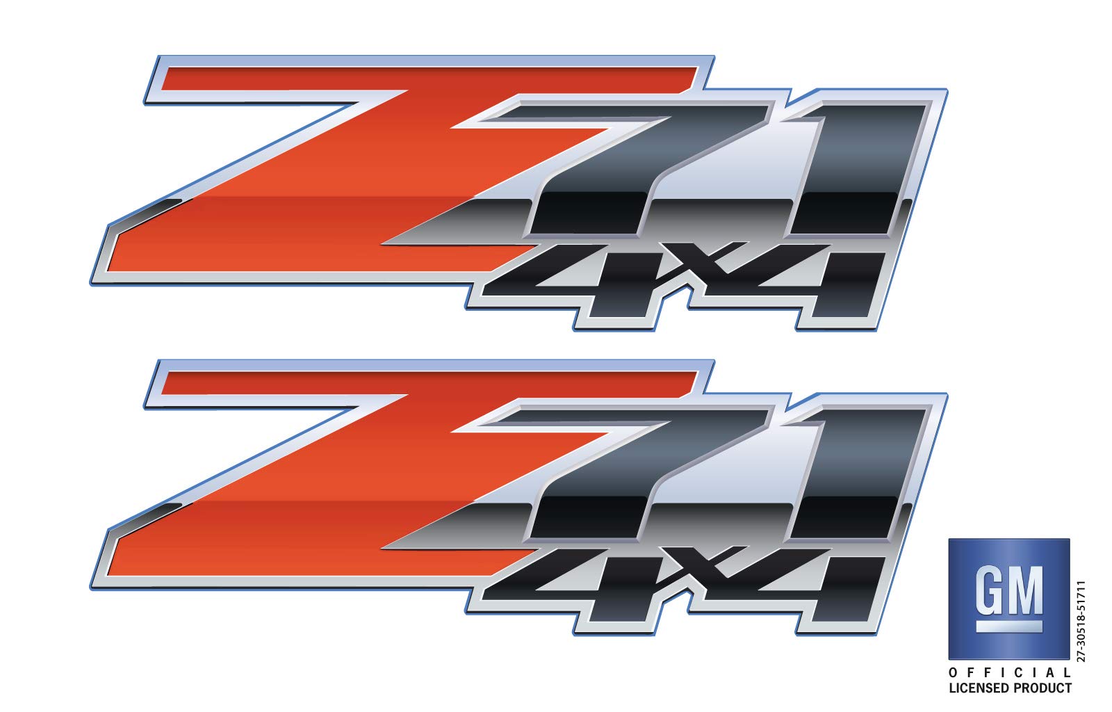 2007 2008 2009 2010 2011 2012 2013 Chevy Silverado GMC Sierra Z71 4X4 Bed Side Decals Stickers Set of 2 General Motors Official Licensed Product