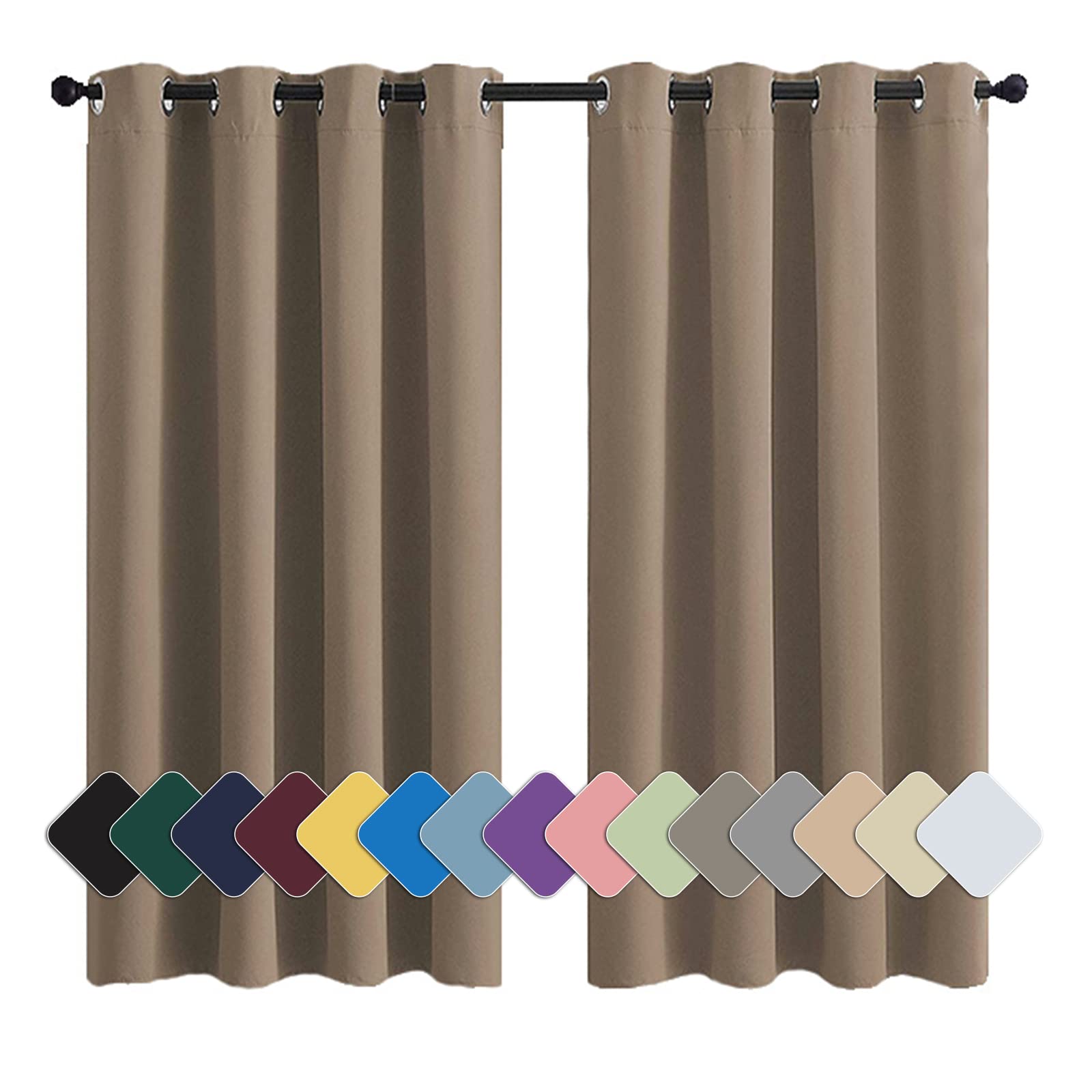Rideau Porte Occultant 90x120cm Brun Clair, Isolement Thermique Insonorisation