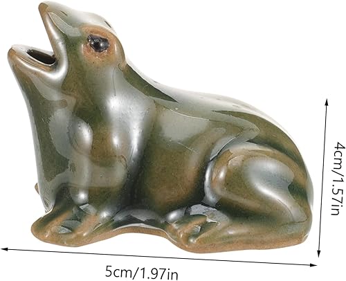Miniatura 8 de MERRYHAPY Rana de cascada para exteriores, adornos de paisaje de oficina, estatua de otoño para abrir, accesorios para decorar figuras de rana en