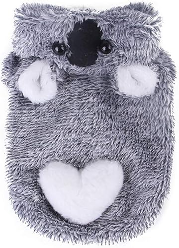Miniatura 4 de Sudadera con capucha de invierno para mascotas, disfraz de koala para cachorro, perro, forro polar coral, abrigo cálido (gris, L)