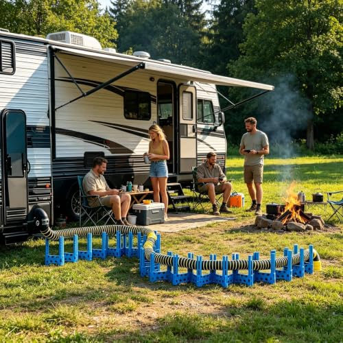 Support de drainage réglable pour tuyau d'évacuation camping-car - 3
