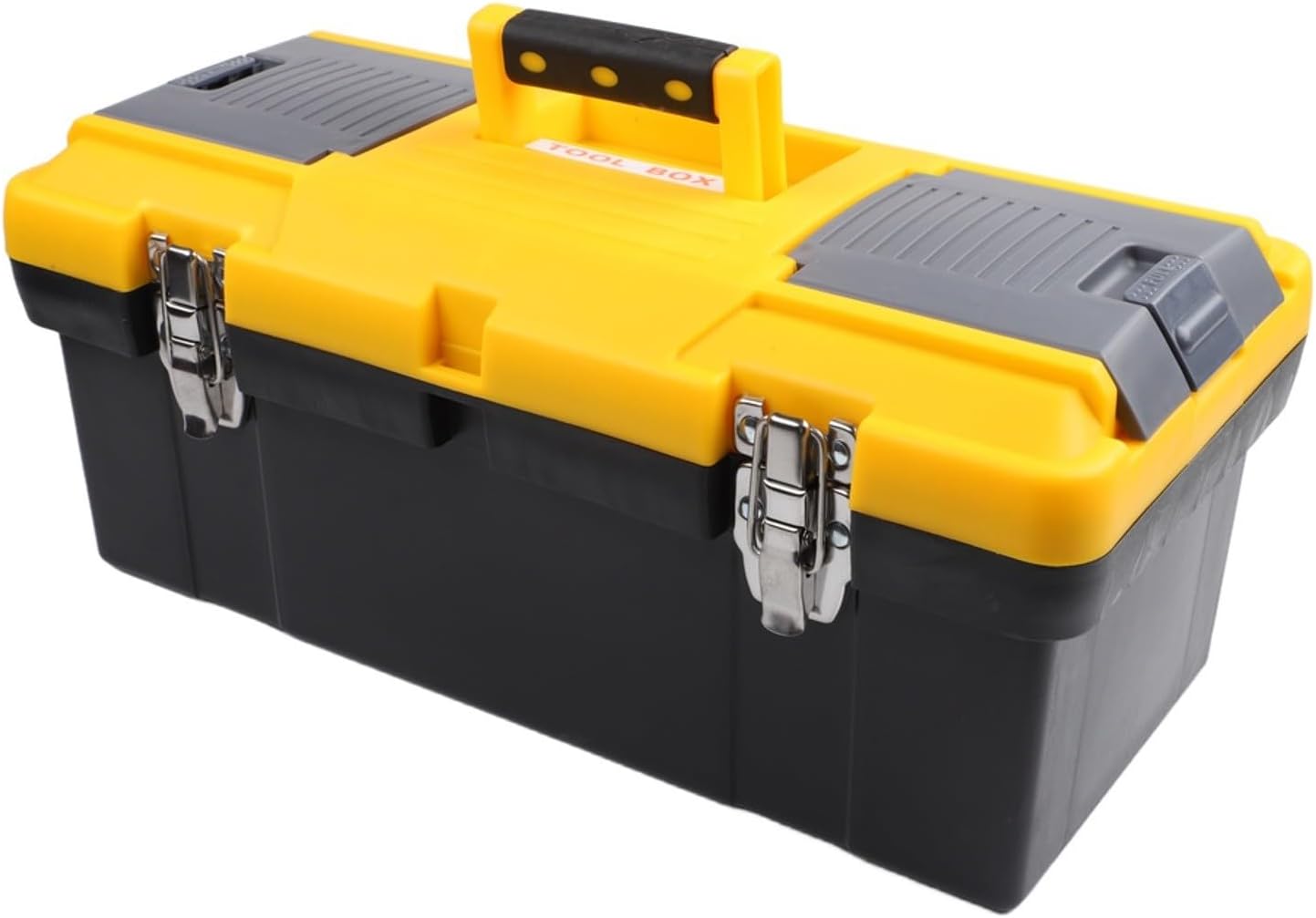 Dual-Layer Plastic Tool Box Organizer with Reinforced Construction and Spacious Compartments for Home, Garage, and Car Repair Tool Storage(large)