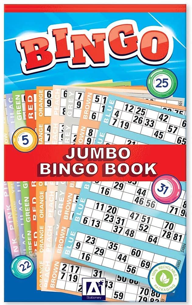 QDS Jumbo Bingo Book 6 to View Pad 480 Tickets Easy to Read (1 Book)