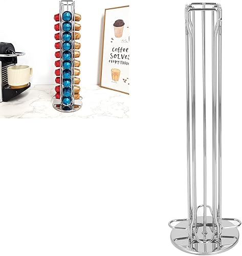 Miniatura 8 de 40 Capsule Coffee 40 Capsule Coffee Pod Holder Capsule Carousel Storage Rack,Degree Rotating Carousel Storage Organizer Dispenser for Nespresso