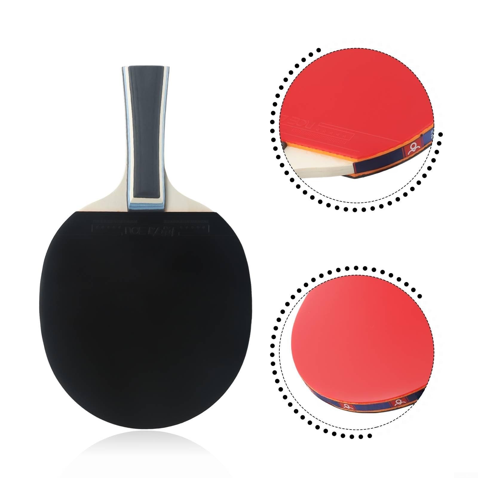 Racchetta da ping pong a 7 strati in legno con manico lungo per racchetta da ping pong per giocare a tutto tondo stile offensivo tipo di attacco con stabilità difensiva