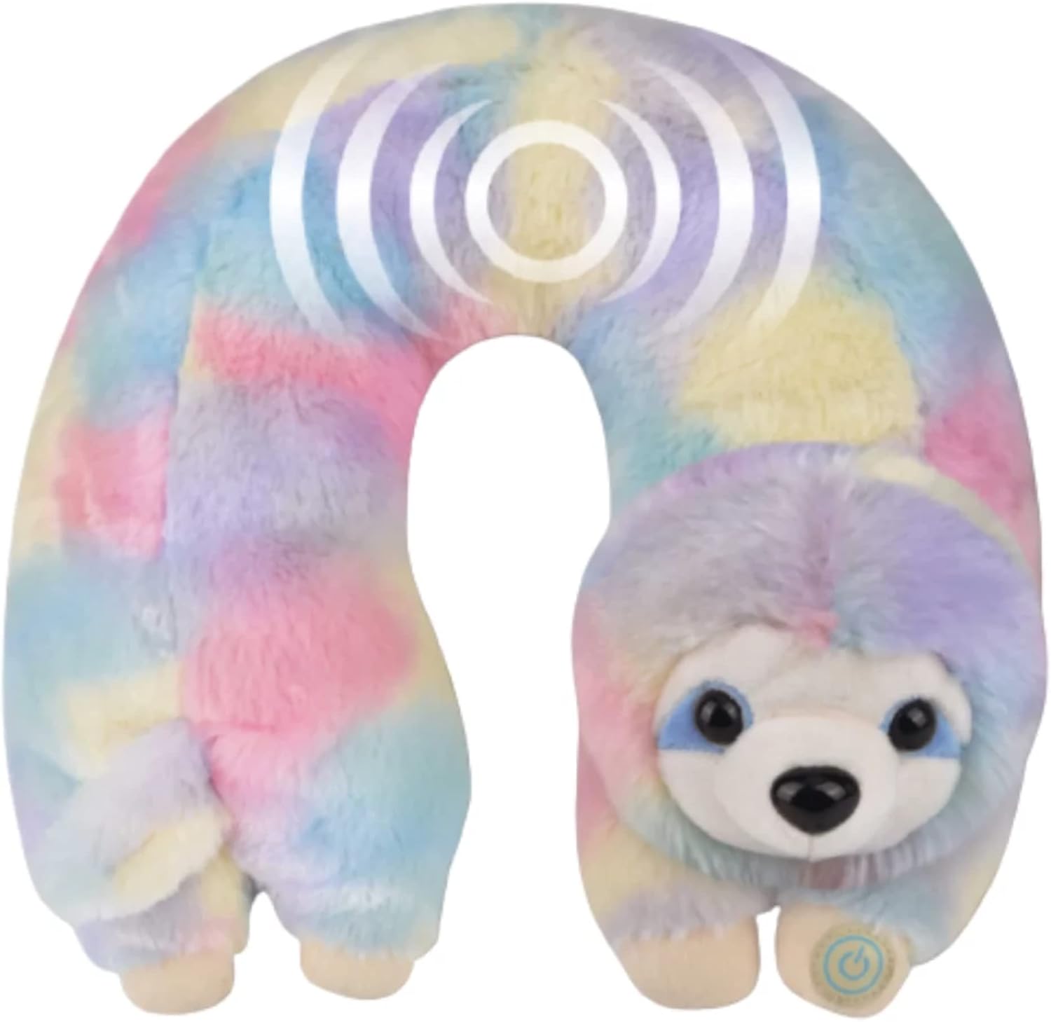 BCL Back Neck and Shoulder Massager Vibrating Massage Cushion Pillow with Relaxing Vibration Soft Travel Massage Wrap for Pain Relief Men & Women Rainbow Sloth & Custom Storage Carrier