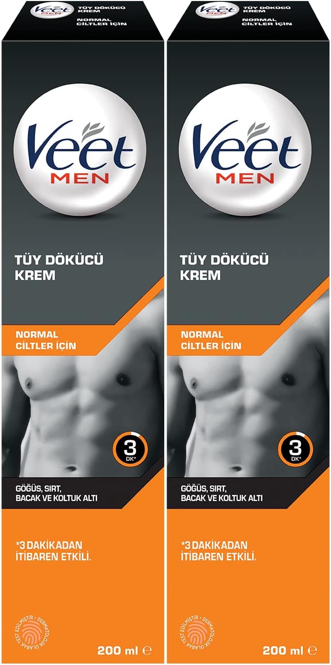 Veet Men Tüy Dökücü Krem Erkeklere Özel, (2 x 200 ML), Tüy Dökücü