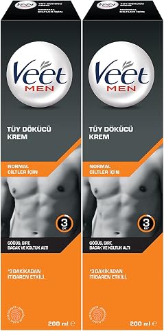 Veet Men Tüy Dökücü Krem Erkeklere Özel, (2 x 200 ML), Tüy Dökücü