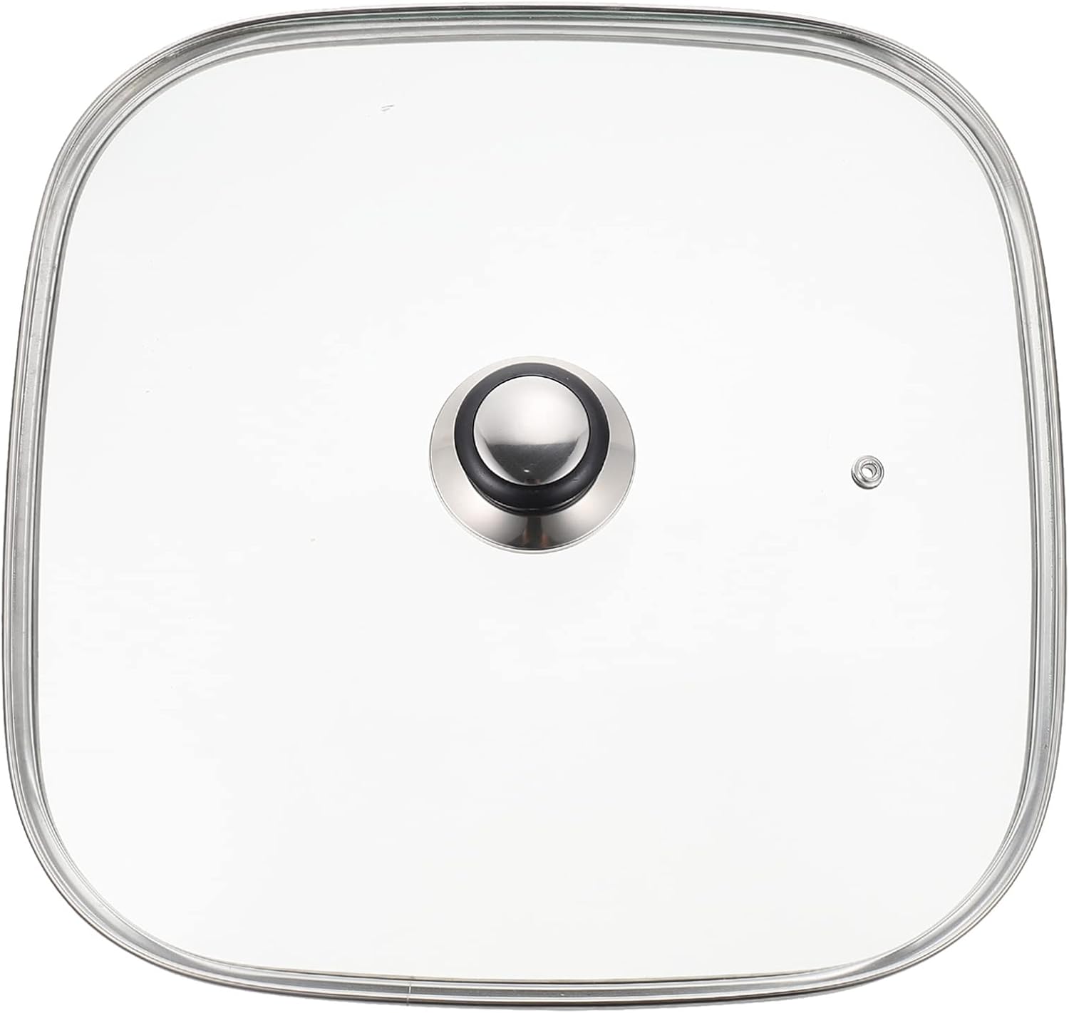Square Glass Pot Lid Replacement with Handle Stainless Steel Anti Oil Splashing Cooking Lid Cover Thicken Cooking Lid Cover for Saute Pan Pots Pans Skillets B