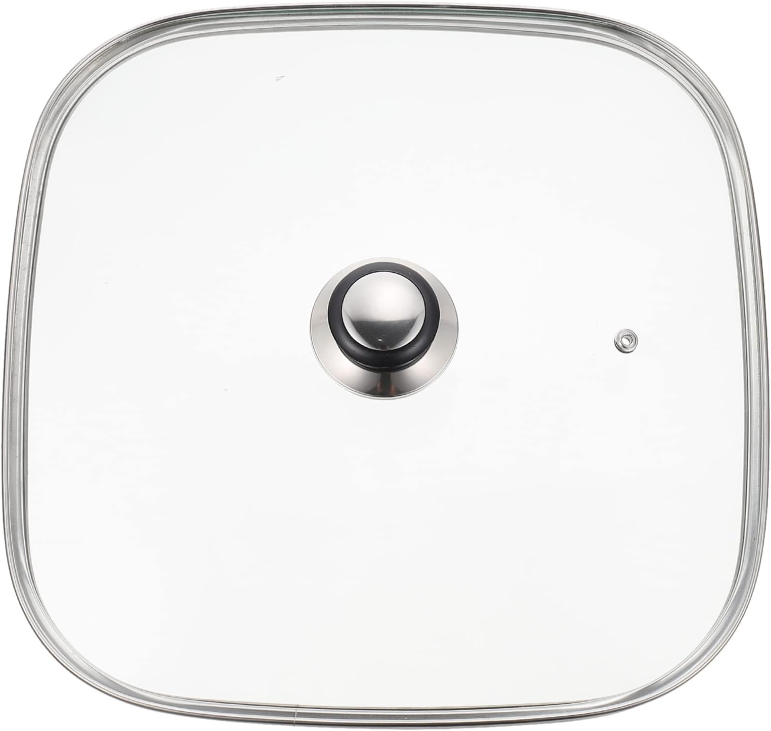 Square Glass Pot Lid Replacement with Handle Stainless Steel Anti Oil Splashing Cooking Lid Cover Thicken Cooking Lid Cover for Saute Pan Pots Pans Skillets B