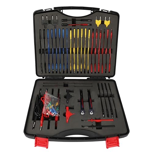 Kit de cables de prueba de circuito automotriz, 104 piezas multímetro multifunción sonda eléctrica kit de prueba con estuche de transporte negro,