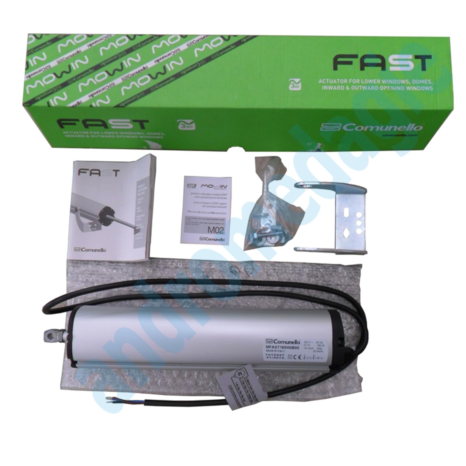 Fast 500N 230 V Corsa 300 mm Moteur actionneur à tige pour fenêtres à saillie Lamelles franges, cuillères, lucarnes