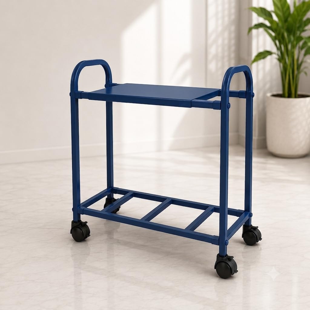 Heavy-Duty Metal Utility Inverter Trolley with Wheels | Battery and Inverter Stand | Durable Steel Frame Rolling Cart for Home, Kitchen, Office & Garage Use (Royal Blue)-image-43