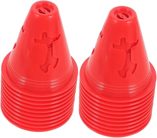 Miniatura 1 de Kisangel 20Pcs Small Soccer Agility Training Cones for Football Skating Practice Windproof Red Markers for Outdoor Sports and Classroom Drills