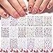 EBANKU 18 Fogli Adesivi per Unghie di San Valentino, Adesivo per Manicure Autoadesivo di San Valentino per Decorazione Nail Art Fai Da Te