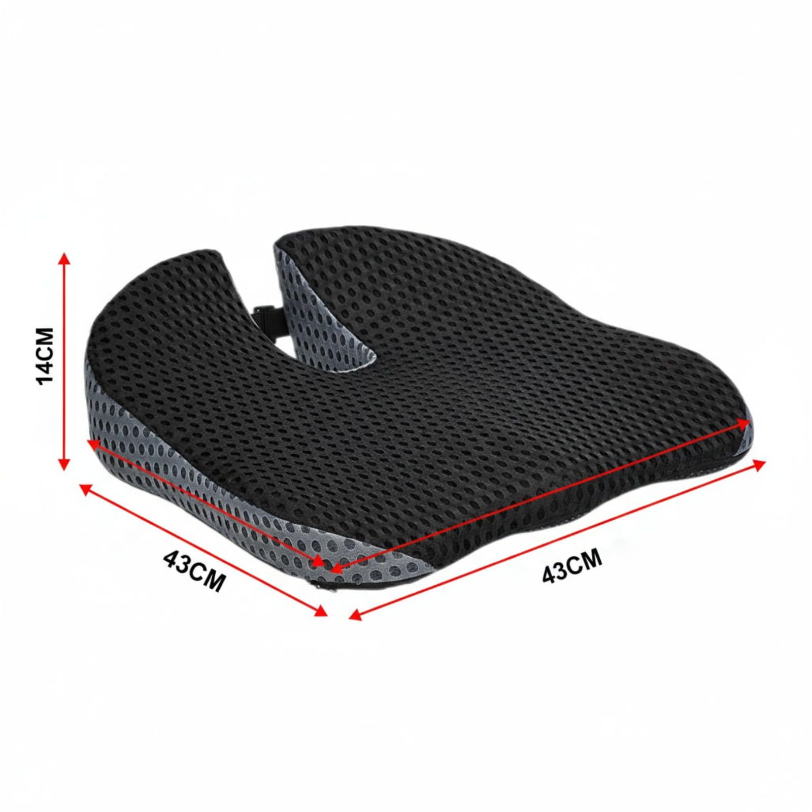 Cojín de espuma viscoelástica para asiento de coche con malla 4D, cojín de asiento universal de cuña para conducir, cojín de silla de oficina, cojines de coxis, soporte de postura y refuerzo de altura