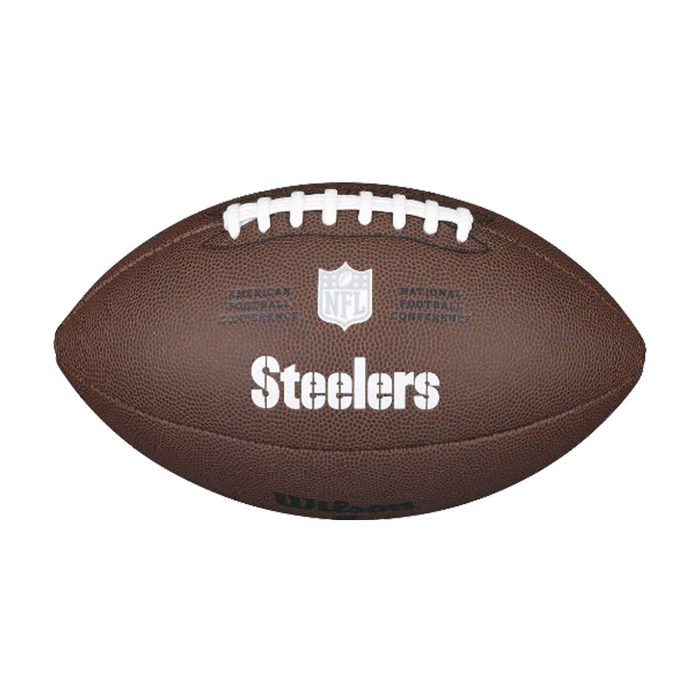 Wilson Balón de Fútbol Americano, Nfl Team Logo - Steelers, Tamaño Oficial, Logo de Los Steelers de Pittsburgh, Uso Recreativo o Coleccionismo, Pvc