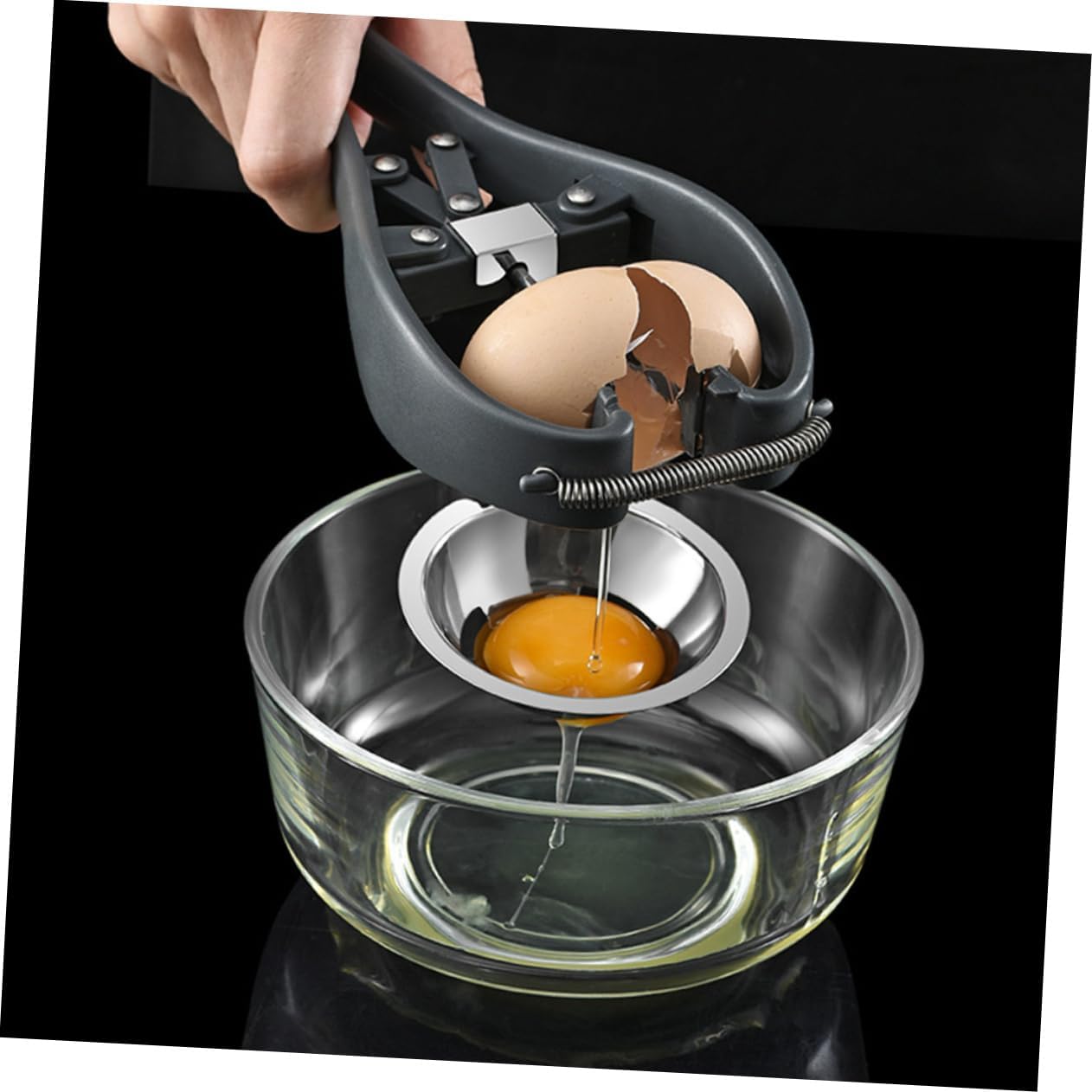 Stainless Steel Egg Opener and Separator Tool Handheld Eggshell Cutter for Easy Yolk and White Separation Kitchen Gadget for Cooking and Baking