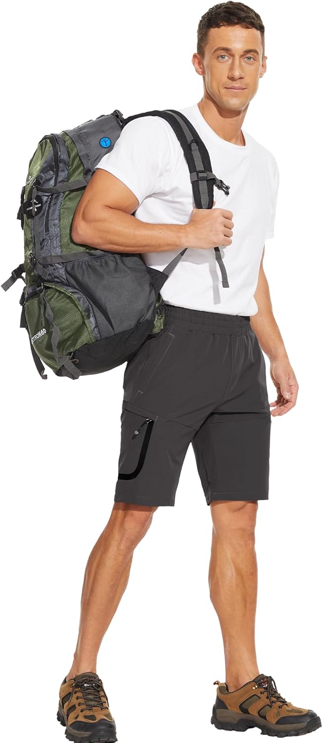 MOURCE Mens Hiking Shorts 9" Quick Dry, Lightweight Men Golf Shorts Breathable Outdoor Fishing Camping - Image 7