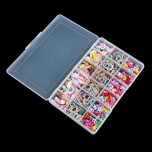 Miniatura 7 de BangQiao Paquete de 2 cajas fijas de plástico transparente con compartimento de 18 rejillas, organizador transparente con tapa para cuentas, botón,