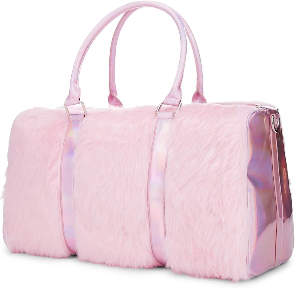 Dolls Kill Shagadelic Weekender by Sugar Thrillz - Pink Faux Fur Bag With Adjustable Straps, Perfect for Travel