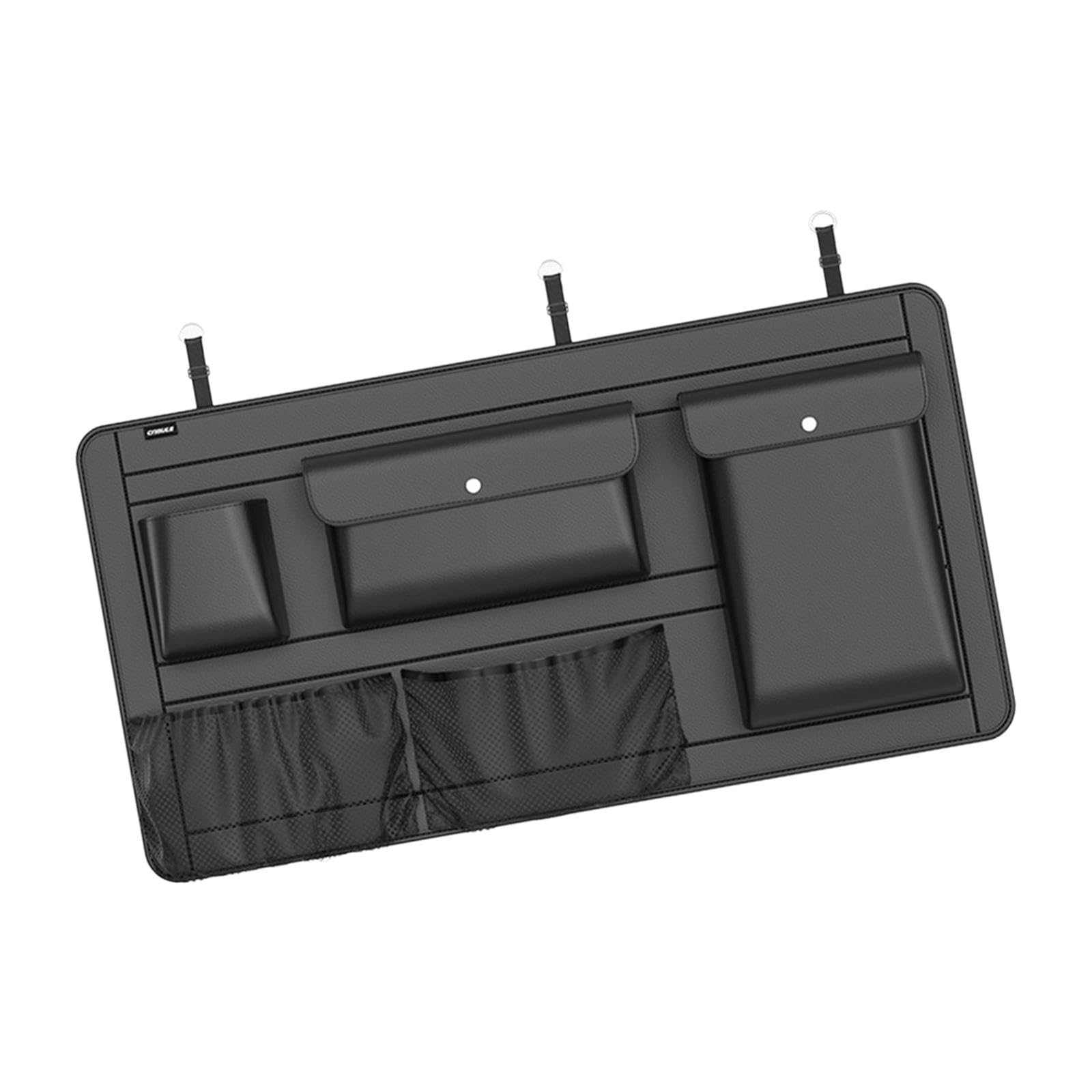 predolo Car Trunk Organizer Aufbewahrungsbox Mehrere Taschen PU Wasserdicht Rücksitz Hängend mit Schnallen für Familien Reisen Auto 90cmx45cm