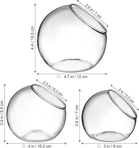 Miniatura 3 de IMIKEYA Exhibición del terrario de la planta 3 unids de vidrio de terrario contenedores suculenta planta de aire plantador jarrones de vidrio
