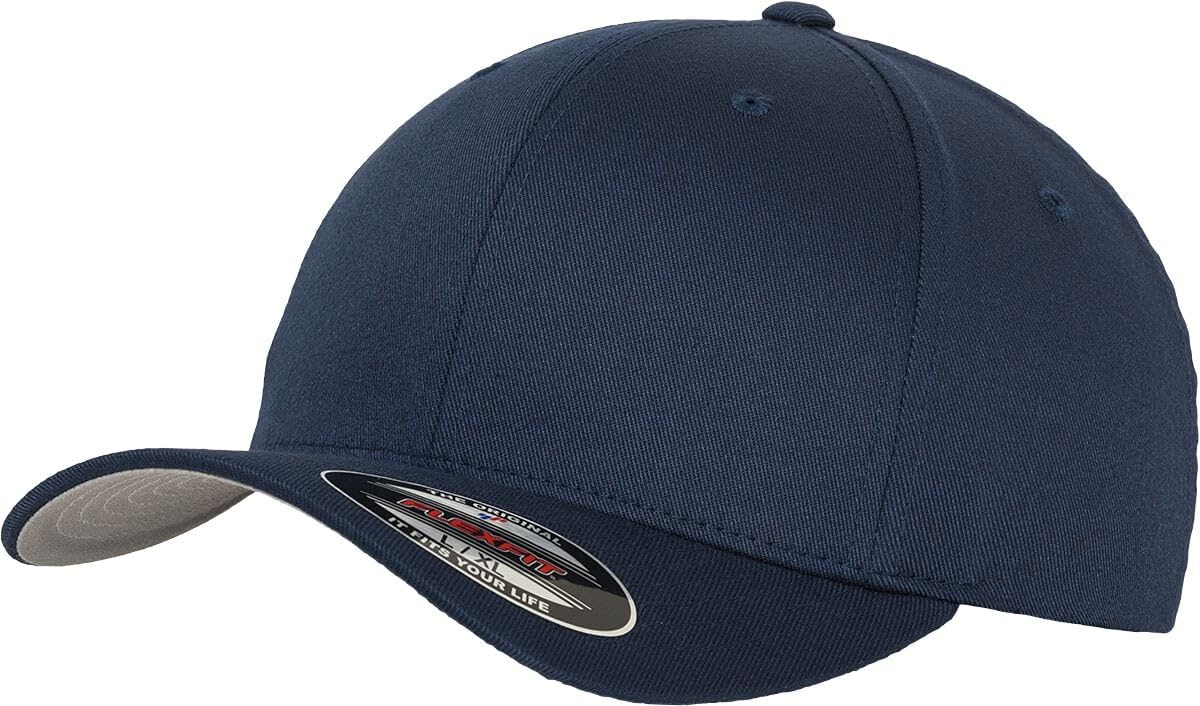 Flexfit Unisex Wooly Combed Baseballkappe, navy, XXL